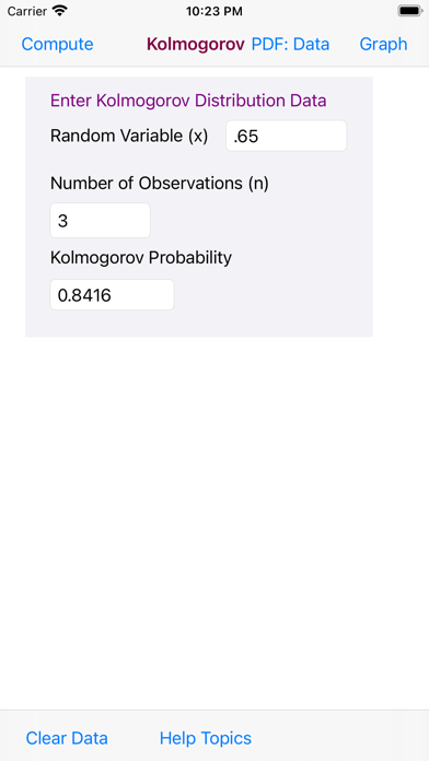 Komolgorov Distribution screenshot 2