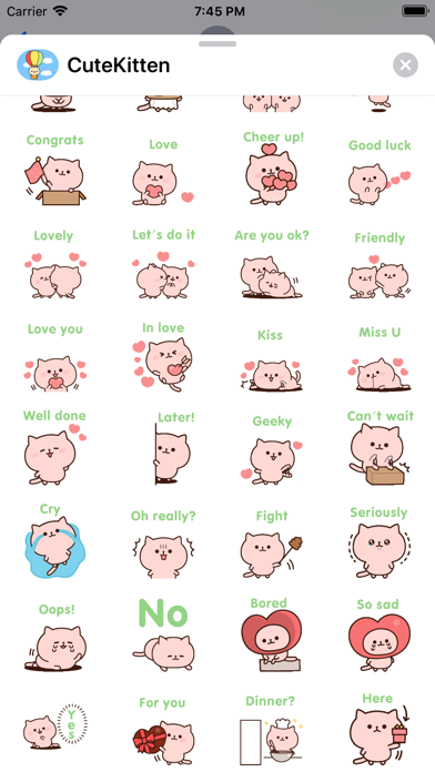 Cute Kitten Stickers Pack Screenshot