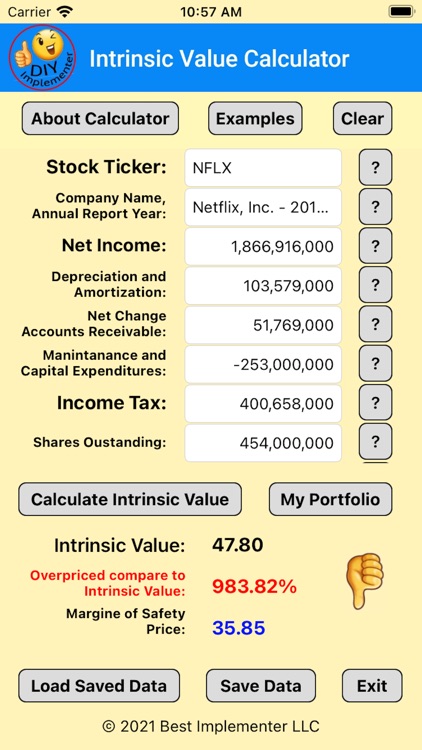 Intrinsic Value Calculator DIY screenshot-8