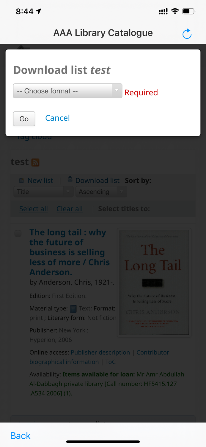 AAA Library Catalogue