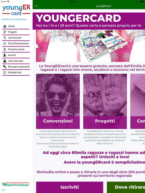 youngERcard iPad screenshot