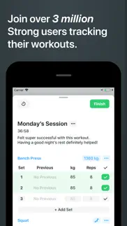 strong workout tracker gym log iphone screenshot 1