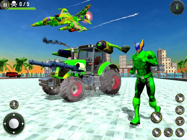 Bat Hero Flying Tractor Jet 3D, game for IOS