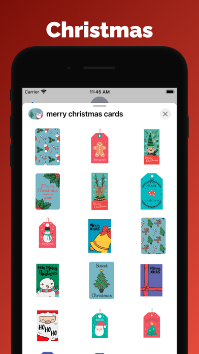 Merry Christmas stickers card Screenshot
