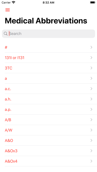 Medical Abbreviations Offline Screenshot