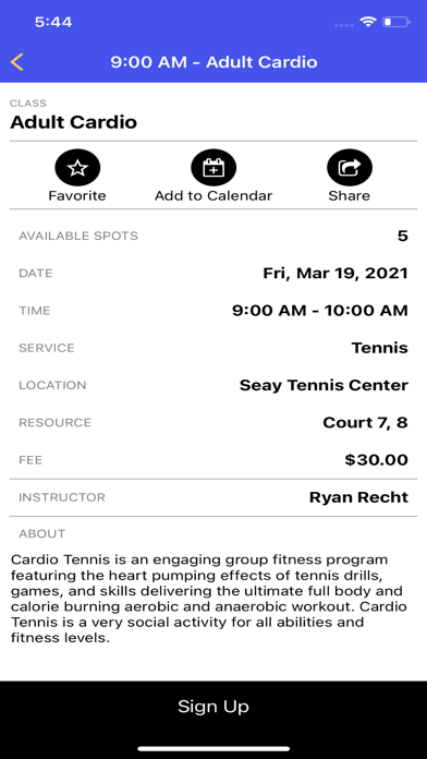 Seay Tennis Center Screenshot