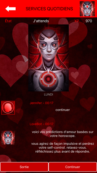 Screenshot #1 pour LoveBot - Horoscope Amour