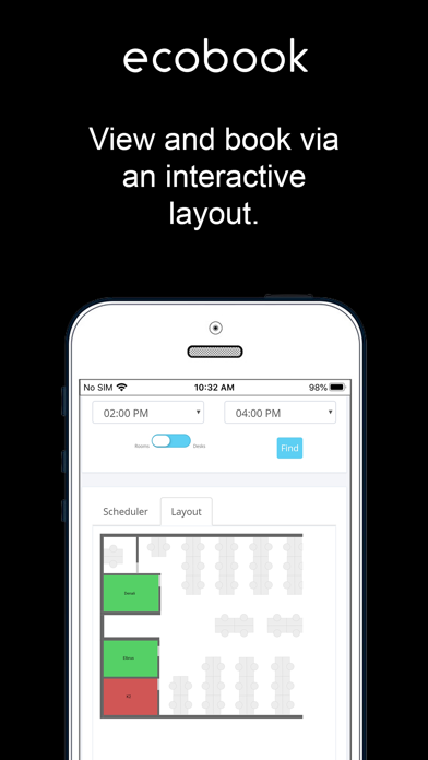 ecobook - Room & Desk Booking Screenshot