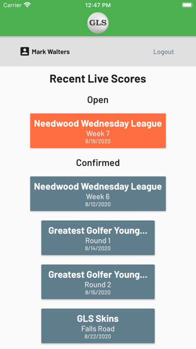 GolfLeagueSite screenshot 2