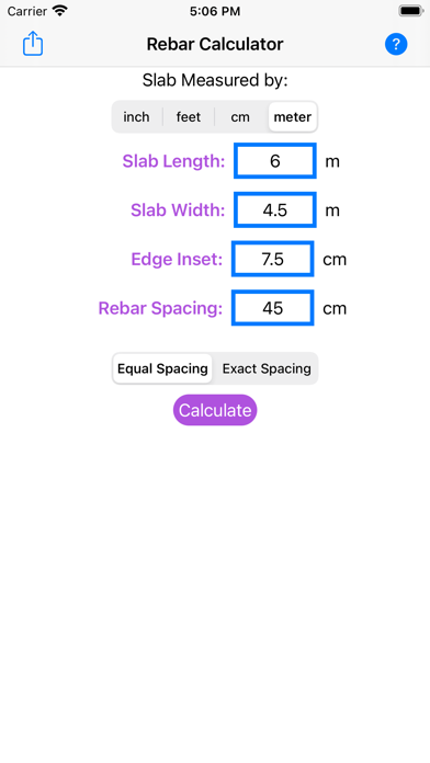 Rebar Grid Calculator Screenshot