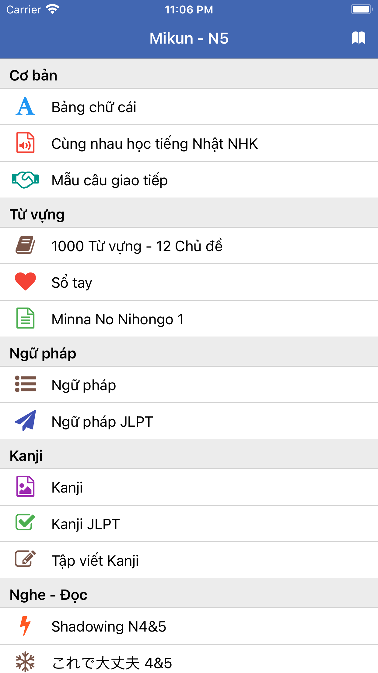 Học tiếng Nhật N5 N1 - Mikun
