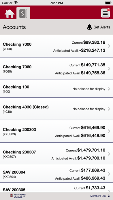 Mega Bank Mobile Business Screenshot