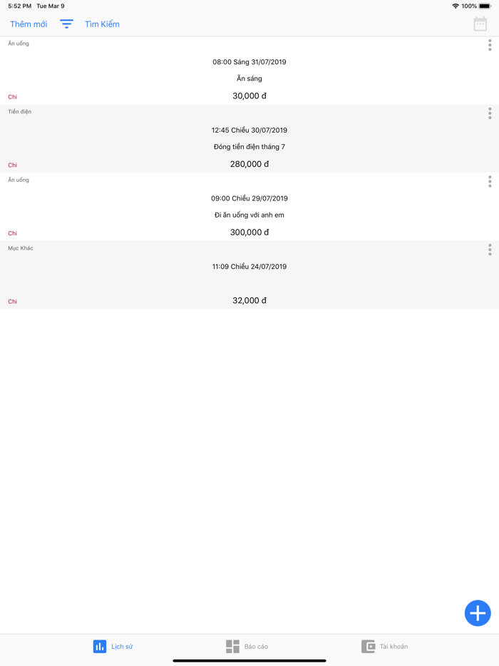 Quản lý chi tiêu cá nhân