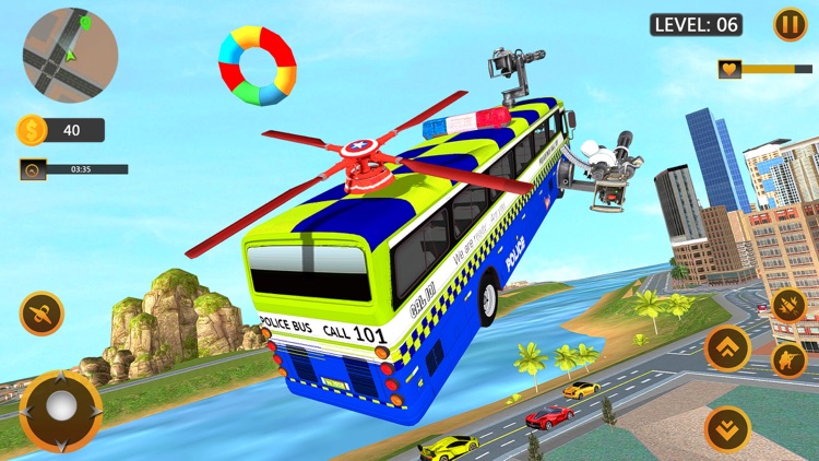 Flying Police Bus Driver screenshot-4
