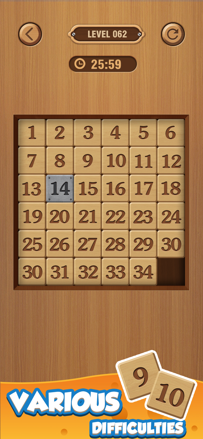 Number Puzzle Wood Block 3D