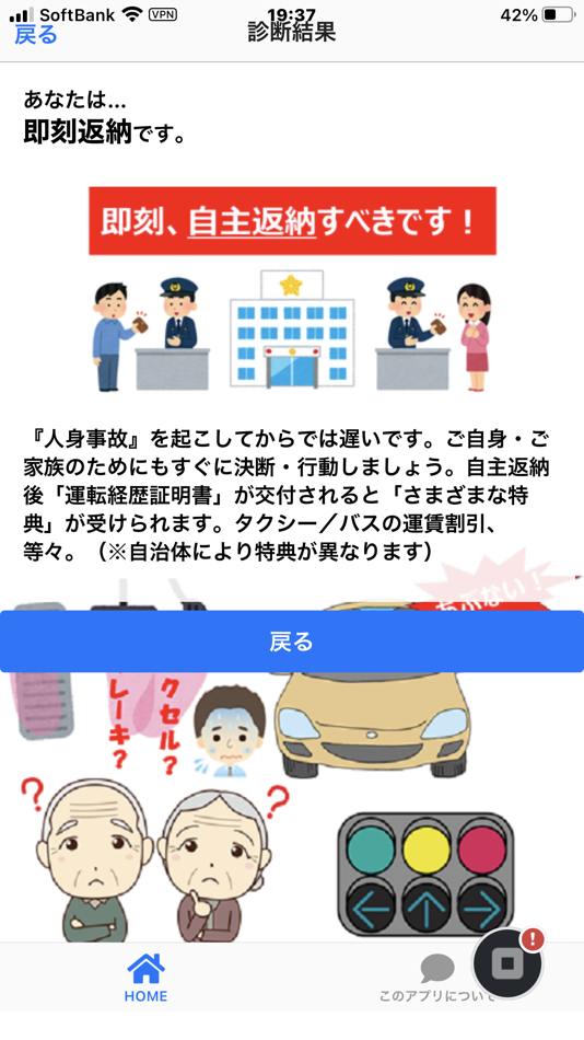 #4. 運転免許 自主返納チェック (iOS) 由: Kazuaki Harayama