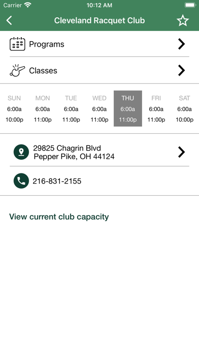 Cleveland Racquet Club Inc Screenshot