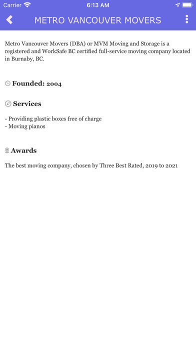 METRO VANCOUVER MOVERS Screenshot