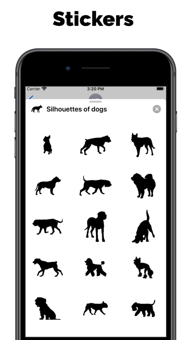 犬シルエットステッカー絵文字のおすすめ画像2