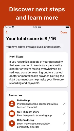 Narcissistic Personality Test screenshot 3