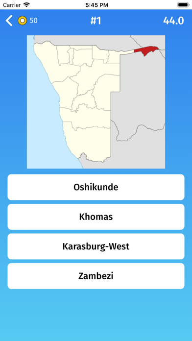 Namibia: Provinces Quiz Game Screenshot