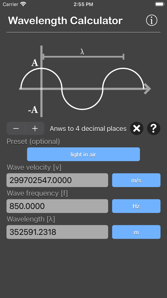Wavelength Calculator