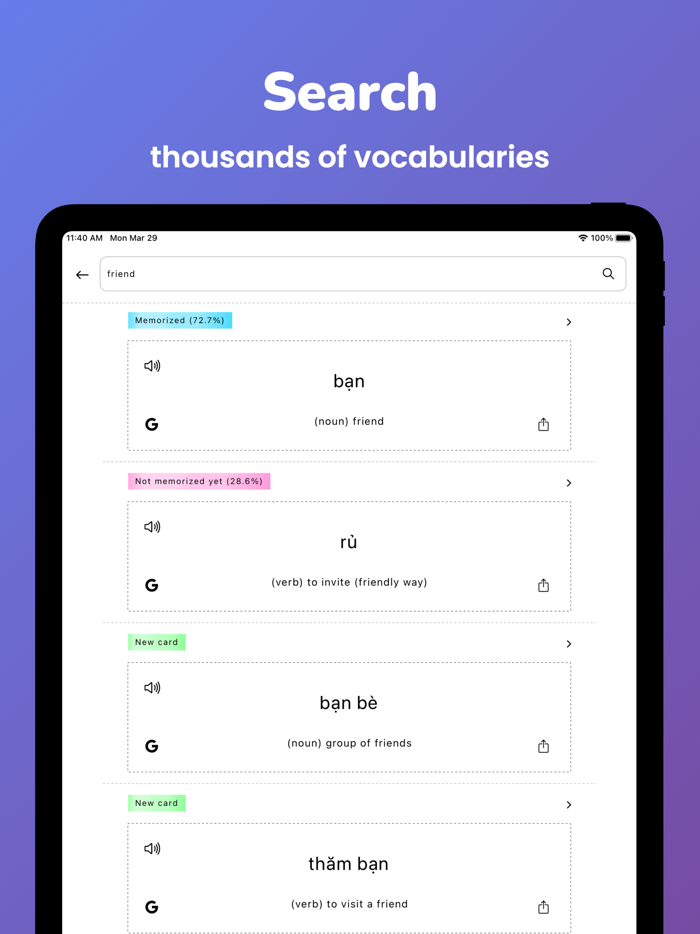 Memorize Learn Vietnamese