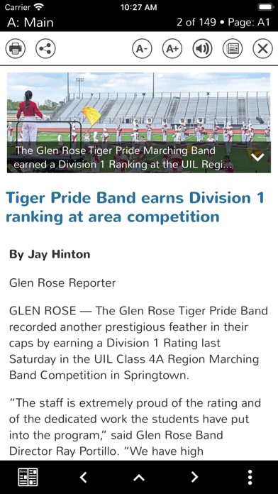 Glen Rose Reporter eEdition Screenshot