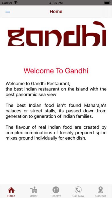 Gandhi Restaurant Screenshot