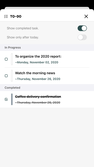 Todays - Managing a day Screenshot