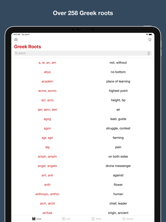 Screenshot #4 pour Greek and Latin Roots
