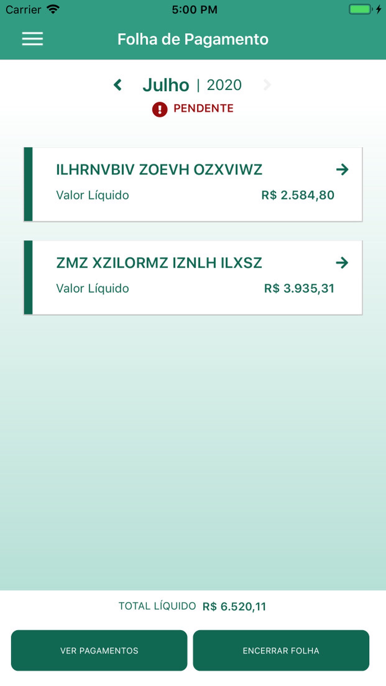 Screenshot do app eSocial Doméstico