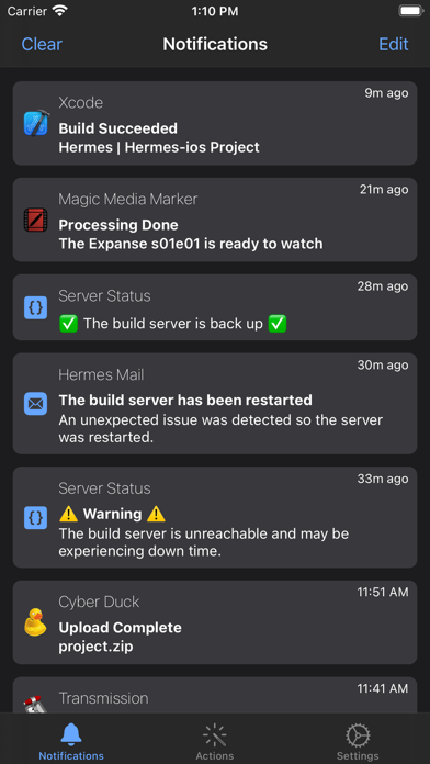 Hermes: Notification Manager Screenshot