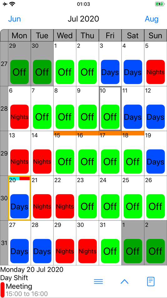 #1. Shift Work Calendar (iOS) 由: Shwoca Technologies Ltd