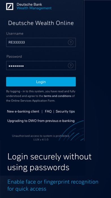 Deutsche Wealth Online LUX Screenshot