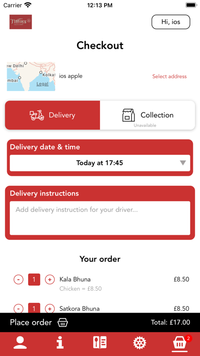 Tiffins Indian Takeaway Screenshot
