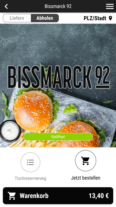 Restaurant Bissmarck 92 Screenshot