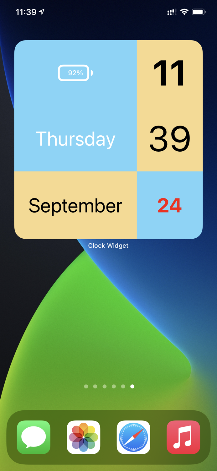 Clock Widget - Funky Colors
