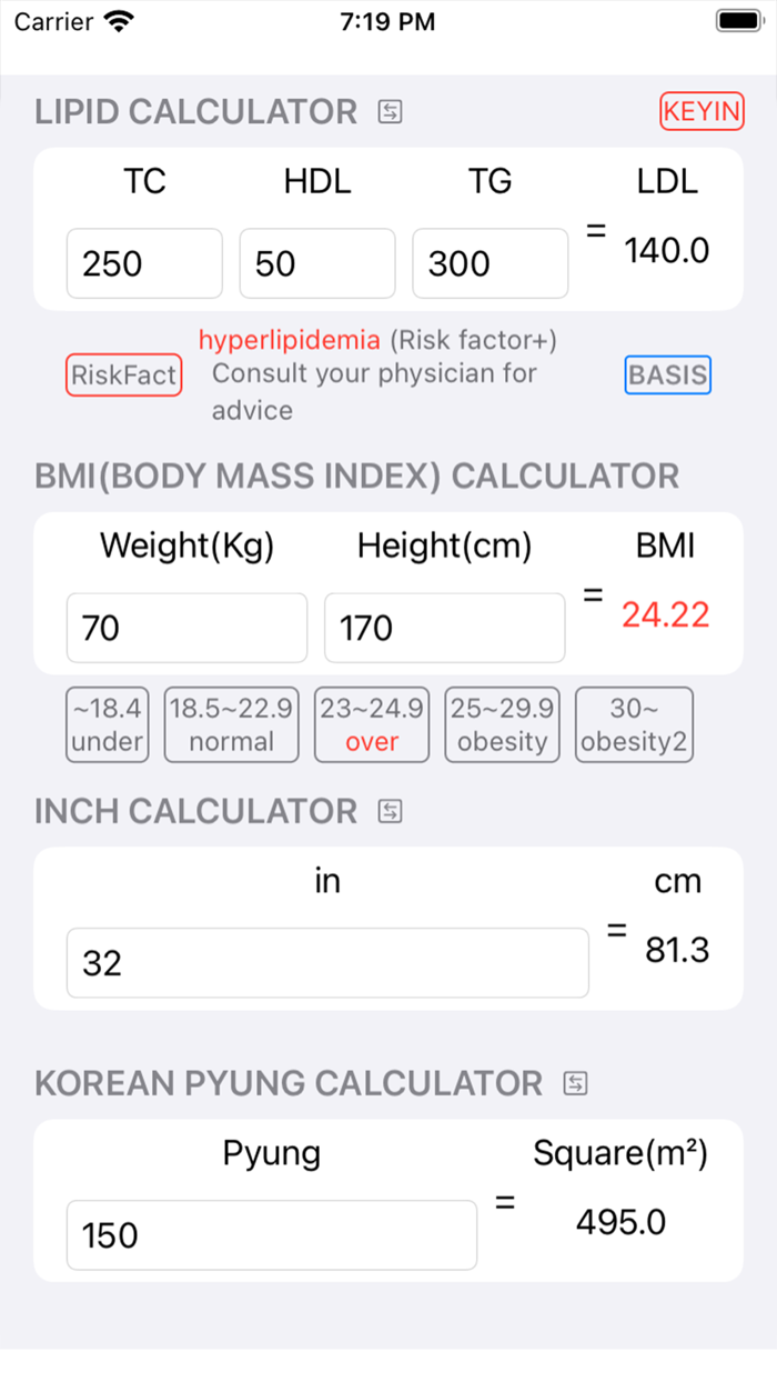 MDCalc - Lipid and BMI Calc