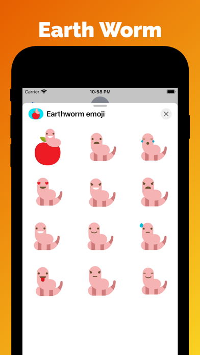 Earthworm emoji & stickersのおすすめ画像1