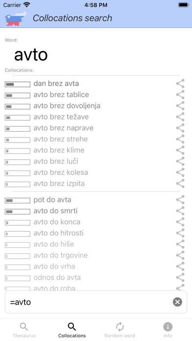 Slovene Thesaurus Screenshot