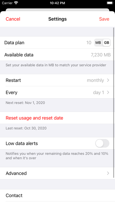 Databit: 通信量チェッカー 3G/... screenshot1