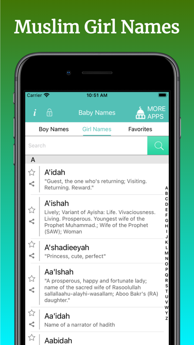 Screenshot #2 pour Muslim Baby Names - Islam