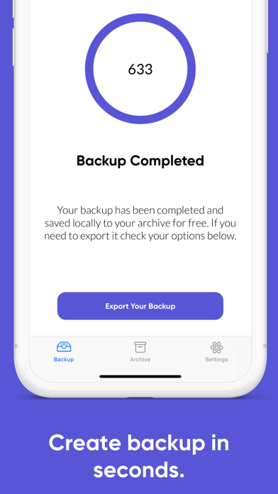 Contacts Backup + Export Screenshot