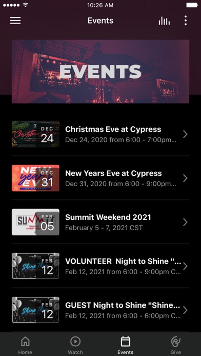 Cypress Baptist Church App Screenshot