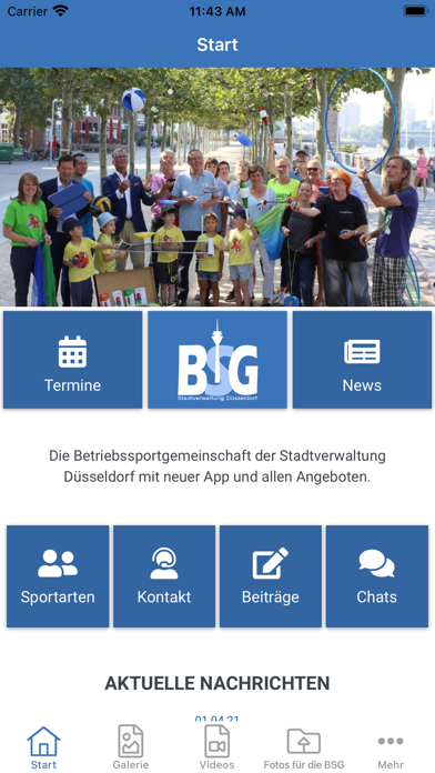 Betriebssport Stadt Düsseldorf Screenshot