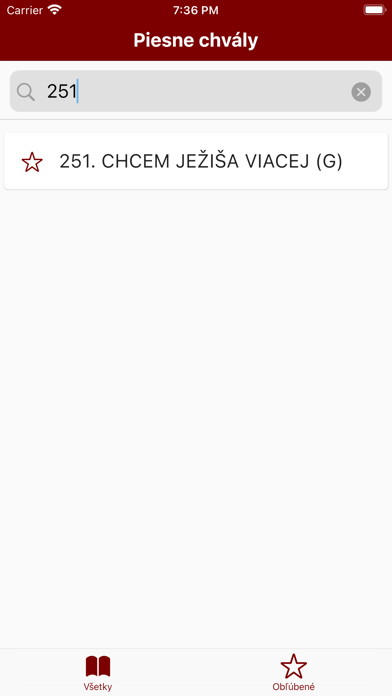 Piesne chvály Screenshot
