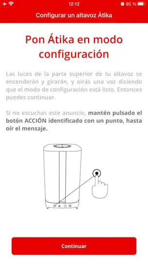 Captura de pantalla de Atika Altavoz Inteligente en iPhone 5