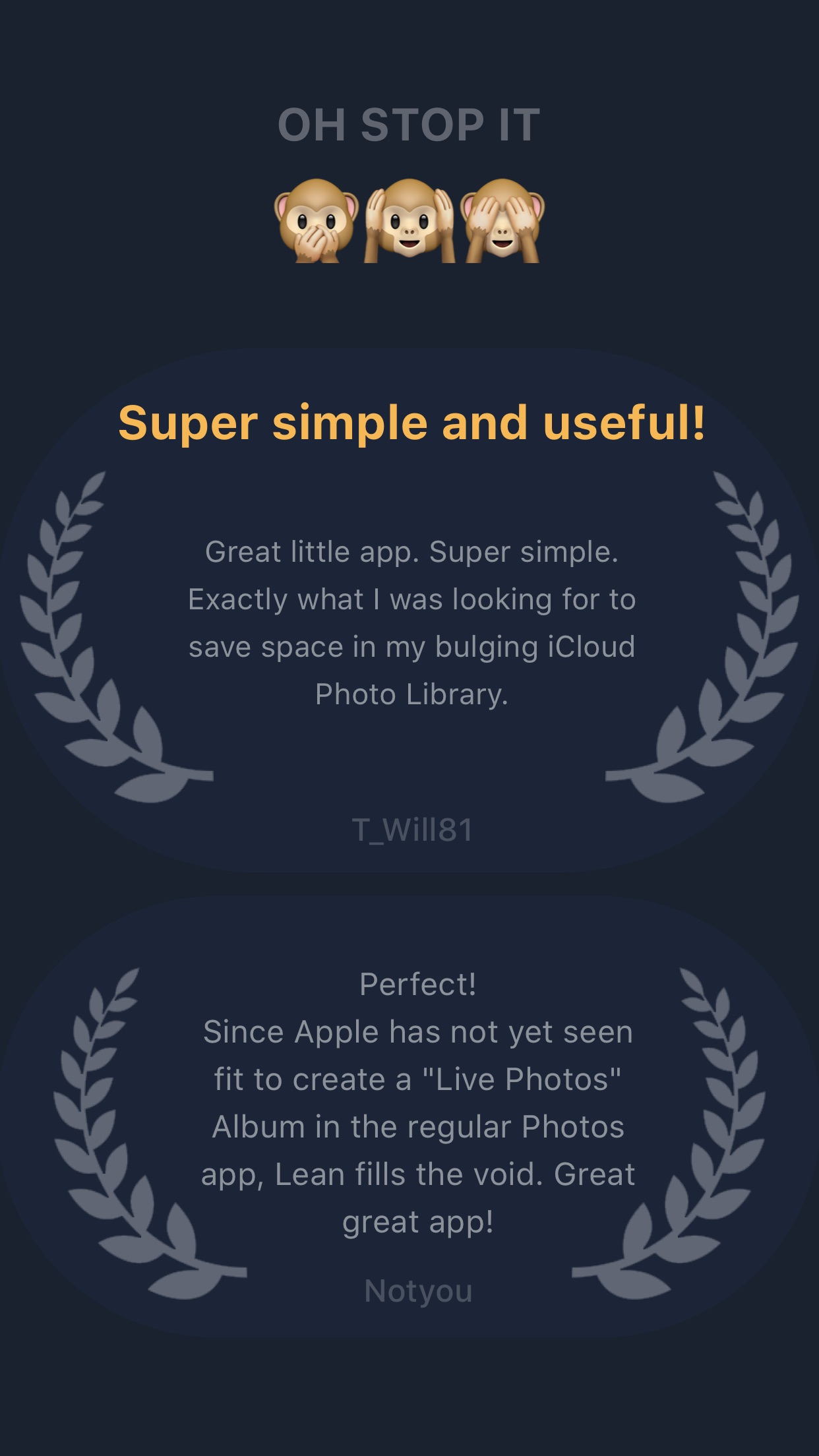 Screenshot do app Lean - Clean up Live Photos