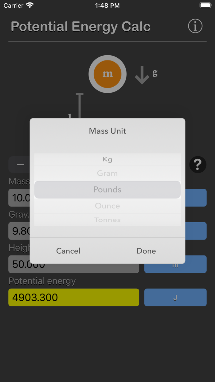 Potential Energy Calculator